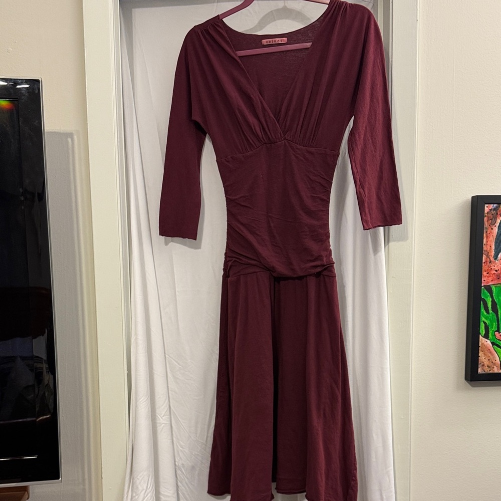Velvet by Graham & Spencer Long Sleeve Wine Dress